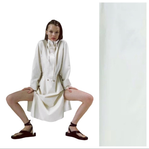 NWT. Zara Cream Limited Edition Parka Midi Dress. Size S. - Picture 5 of 11